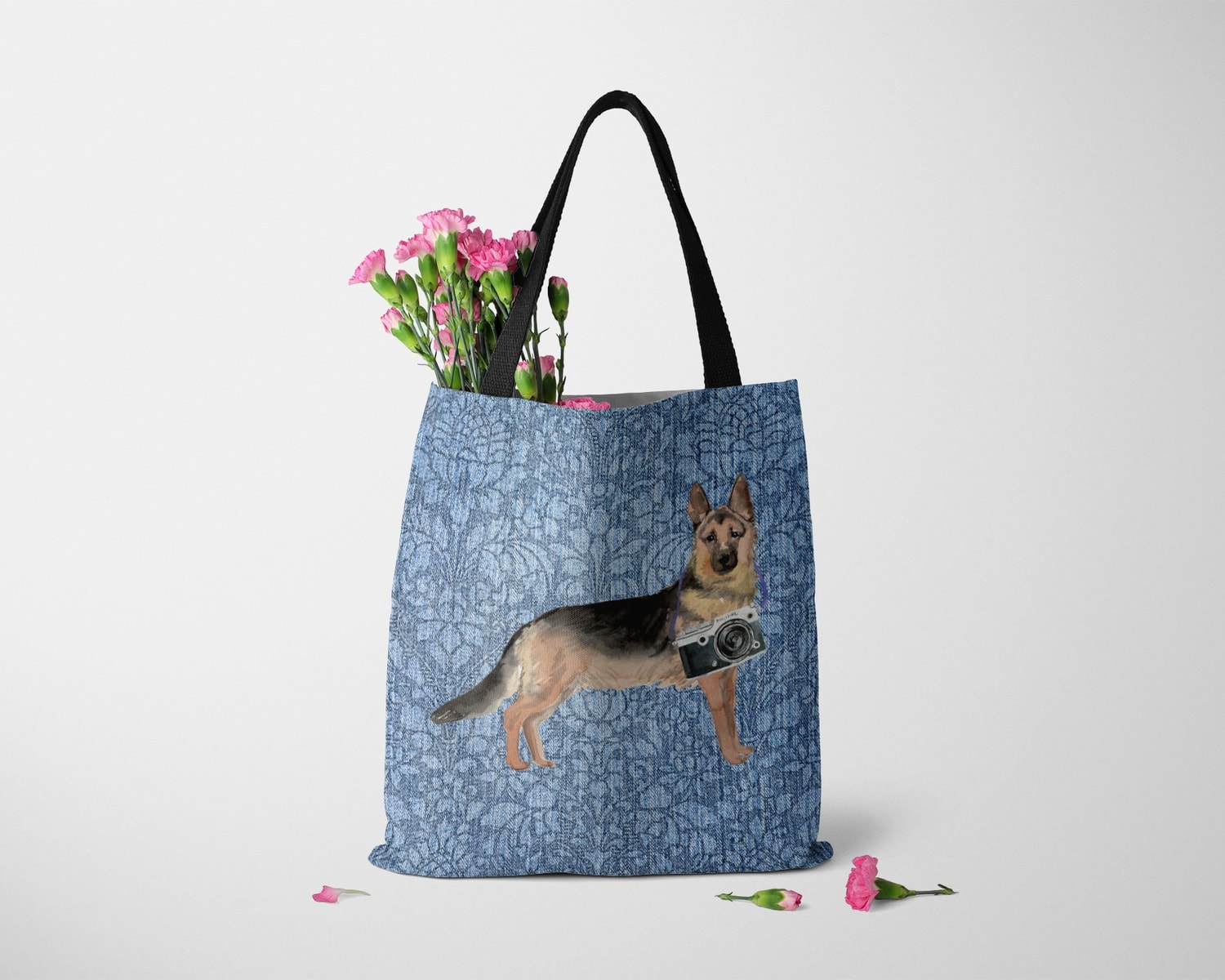 German Shepherd Dog Denim Style Tote Bag 10 German Shepherd Dog Denim Style Tote Bag - Image 8