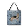 German Shepherd Dog Denim Style Tote Bag 2 denim dogs tote german shepherd faded ephemera denim front view white