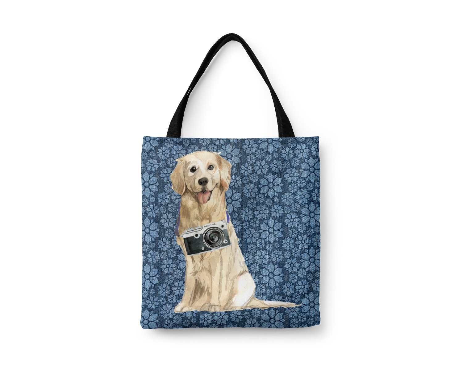Golden Retriever Dog Denim Style Tote Bag 9 Golden Retriever Dog Denim Style Tote Bag - Image 7