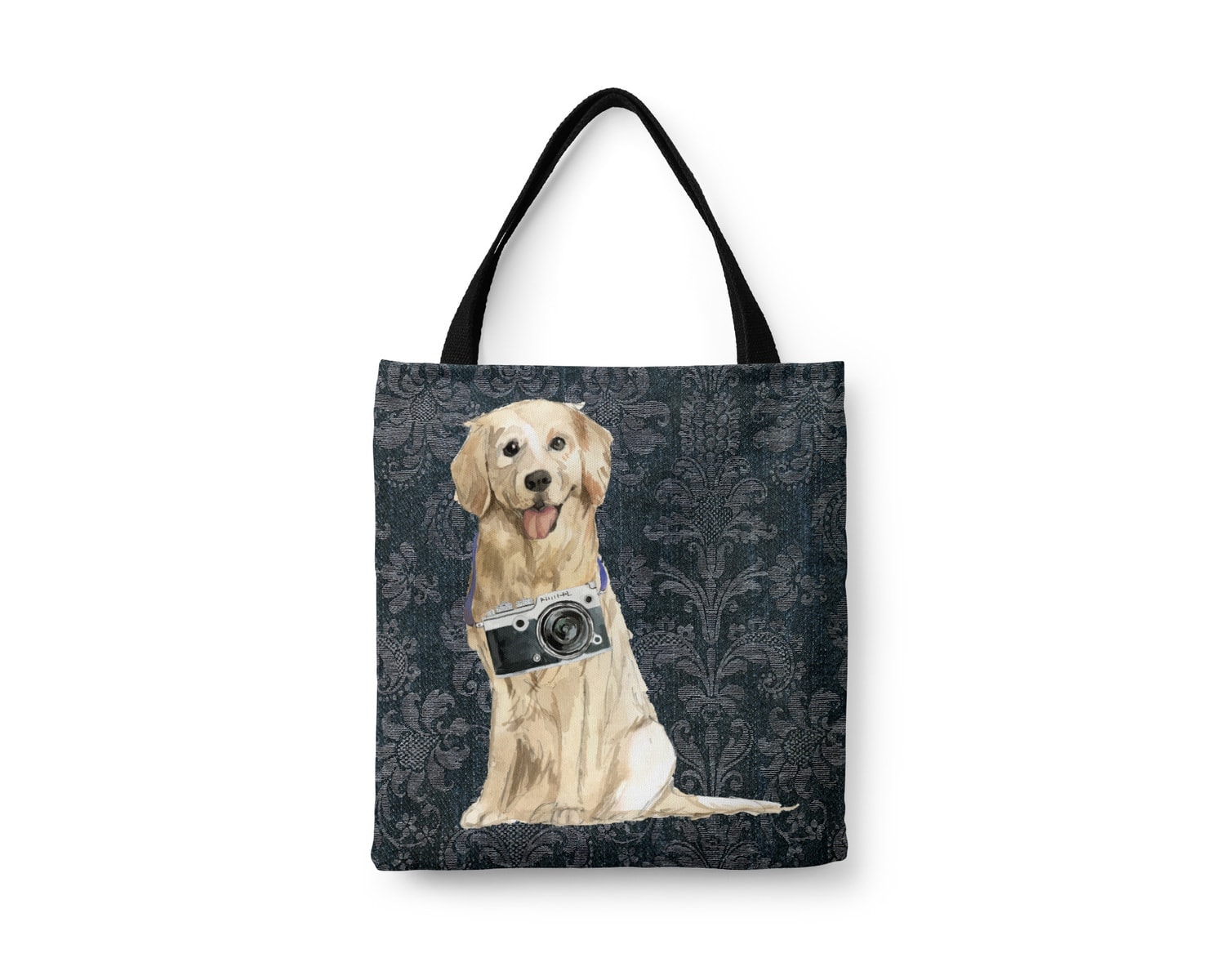 Golden Retriever Dog Denim Style Tote Bag 5 Golden Retriever Dog Denim Style Tote Bag - Image 3