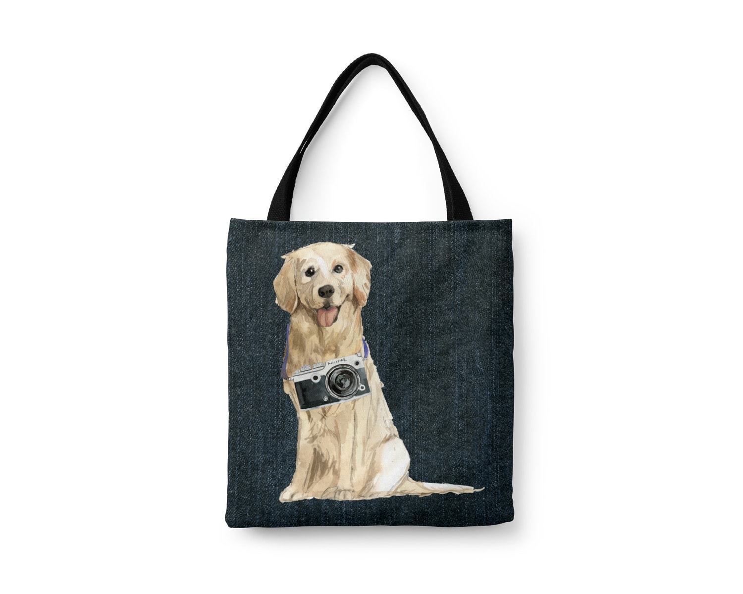 Golden Retriever Dog Denim Style Tote Bag 8 Golden Retriever Dog Denim Style Tote Bag - Image 6