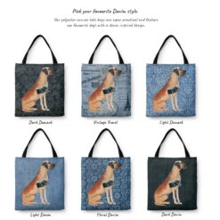denim dogs tote great dane variations