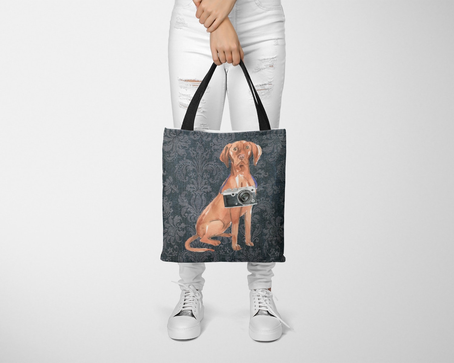 Hungarian Vizsla Dog Denim Style Tote Bag 12 Hungarian Vizsla Dog Denim Style Tote Bag - Image 10