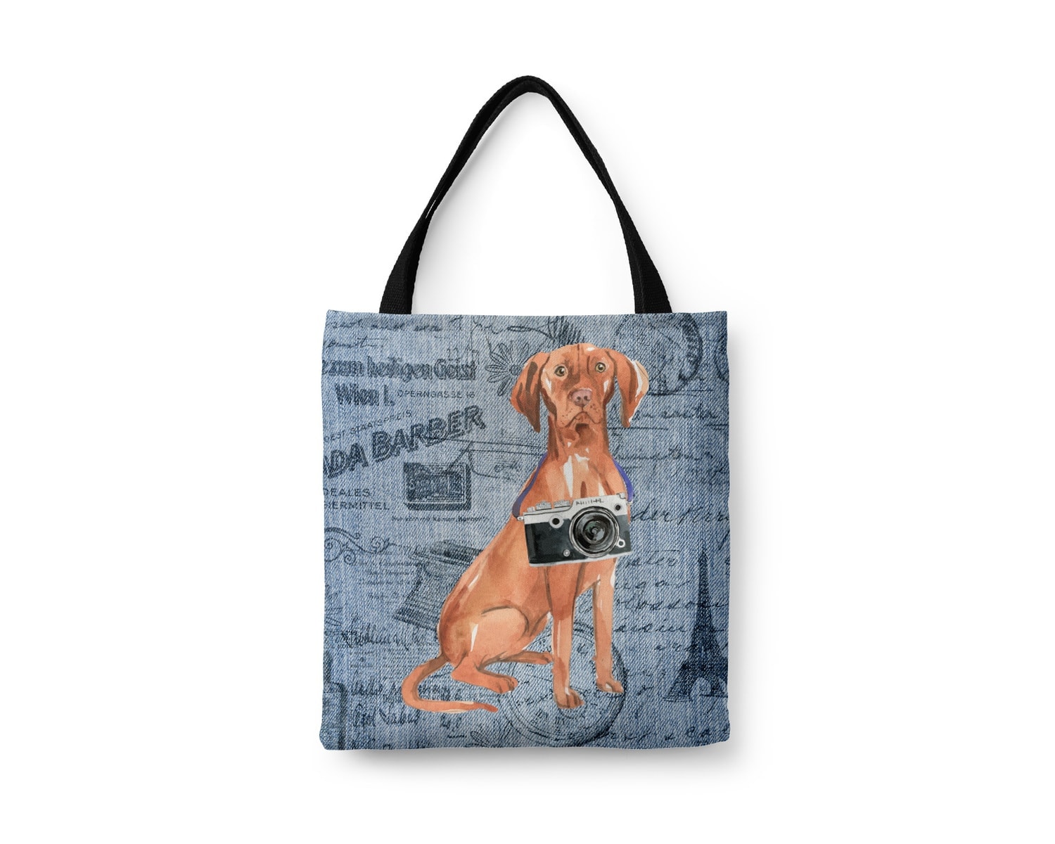 Hungarian Vizsla Dog Denim Style Tote Bag 3 Hungarian Vizsla Dog Denim Style Tote Bag