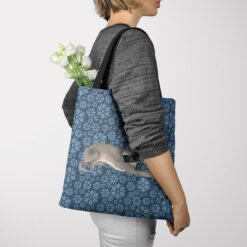 Italian greyhound Dog Denim Style Tote Bag 36 denim dogs tote italian greyhound daisy denim tote woman jumper view