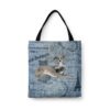 Italian greyhound Dog Denim Style Tote Bag 1 denim dogs tote italian greyhound faded ephemera denim front view white