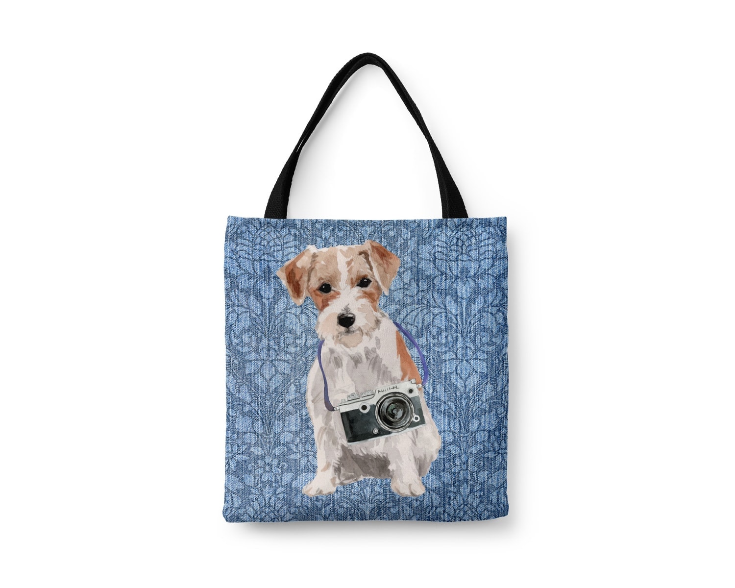 Jack Russell Dog Denim Style Tote Bag 5 Jack Russell Dog Denim Style Tote Bag - Image 4