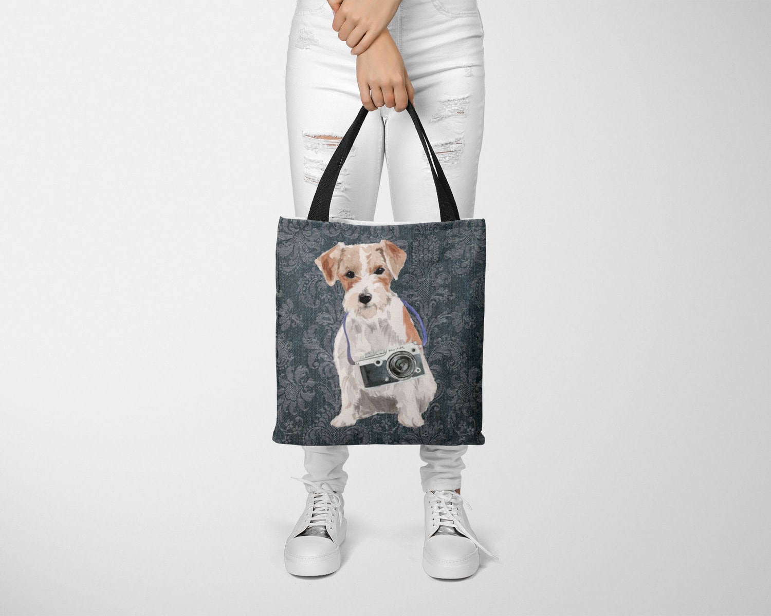 Jack Russell Dog Denim Style Tote Bag 11 Jack Russell Dog Denim Style Tote Bag - Image 10