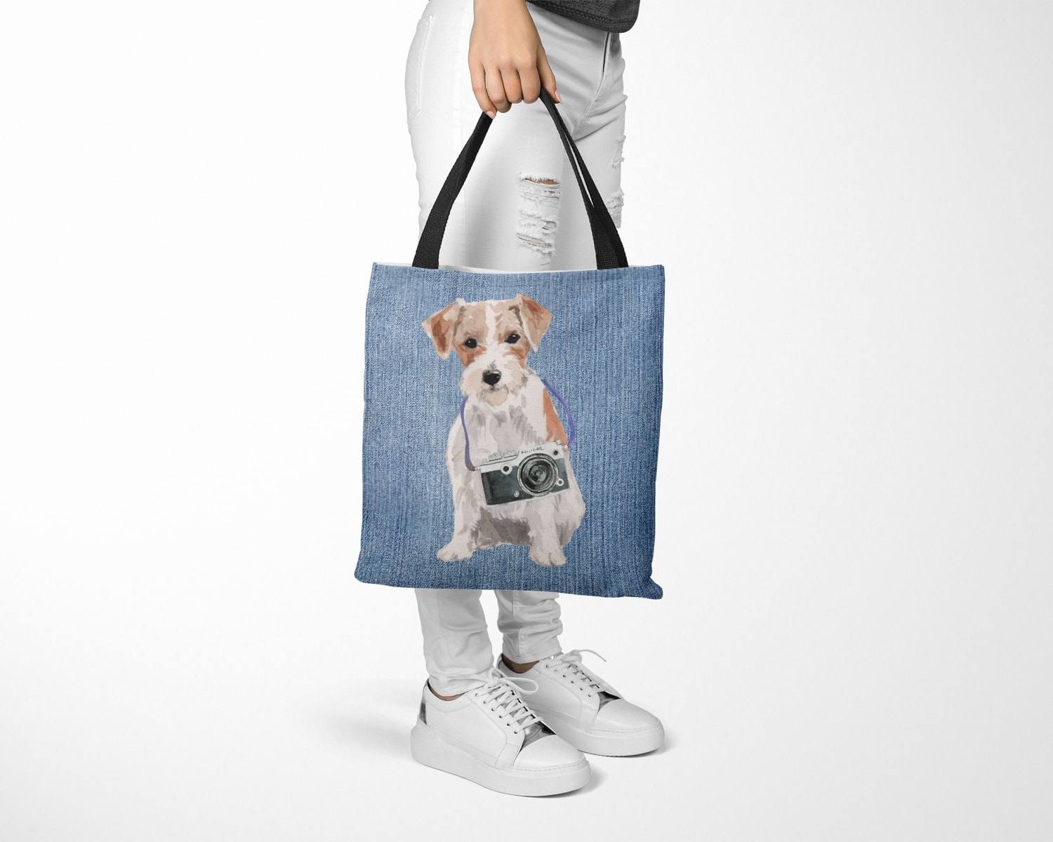Jack Russell Dog Denim Style Tote Bag 14 Jack Russell Dog Denim Style Tote Bag - Image 13