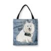 denim dogs tote japanese spitz faded ephemera denim front view white