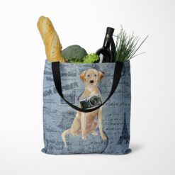 Labrador retriever Dog Denim Style Tote Bag 39 denim dogs tote labrador retriever faded ephemera denim tote standing food