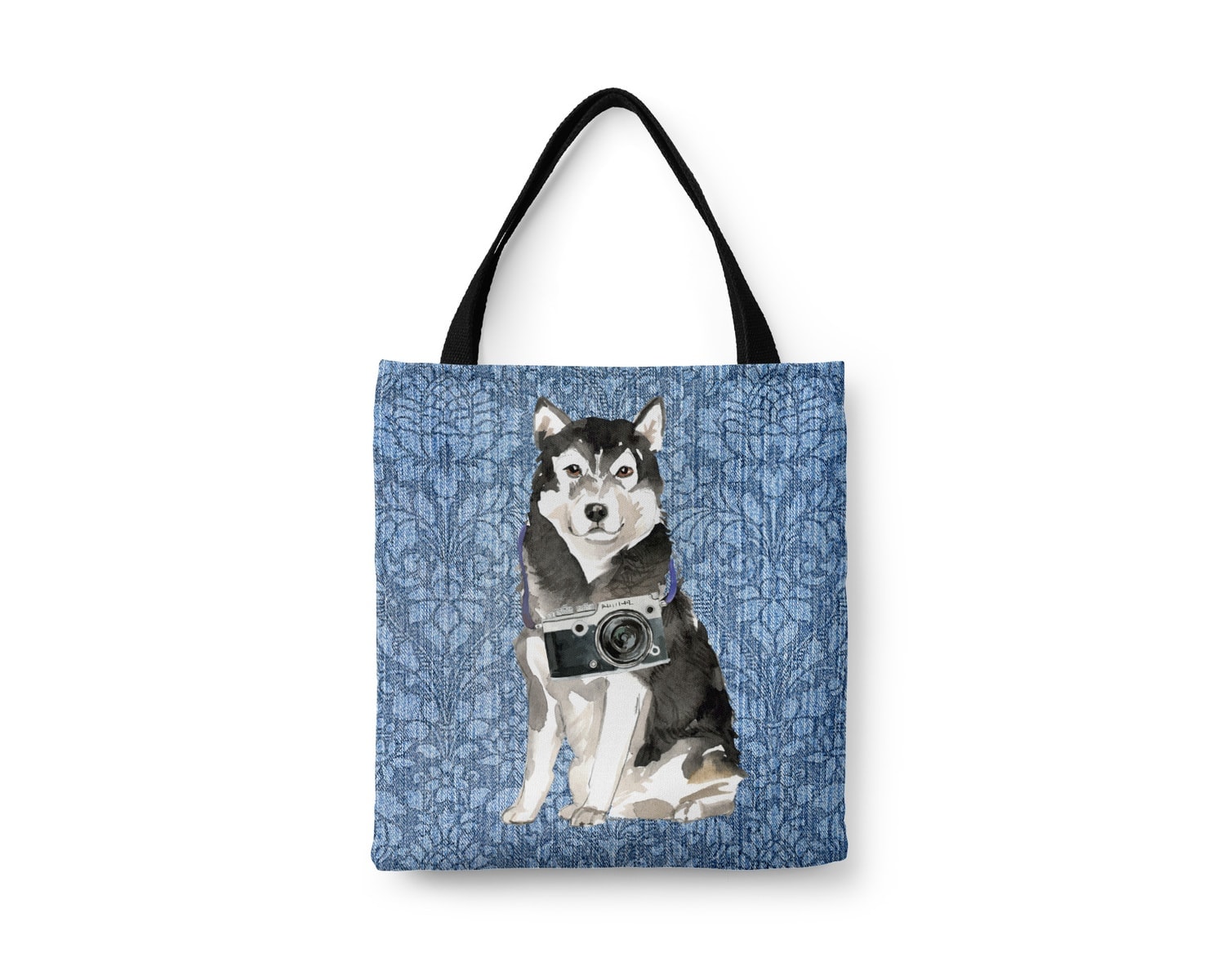 Malamute Dog Denim Style Tote Bag 6 Malamute Dog Denim Style Tote Bag - Image 4