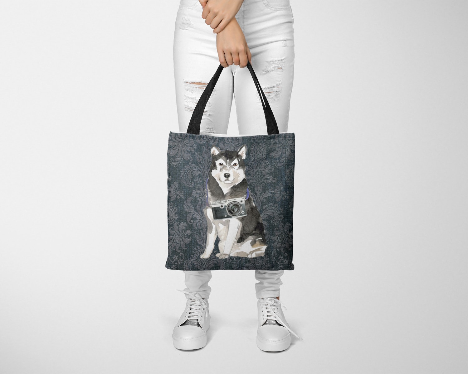Malamute Dog Denim Style Tote Bag 12 Malamute Dog Denim Style Tote Bag - Image 10