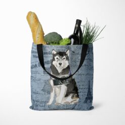 Malamute Dog Denim Style Tote Bag 39 denim dogs tote malamute faded ephemera denim tote standing food