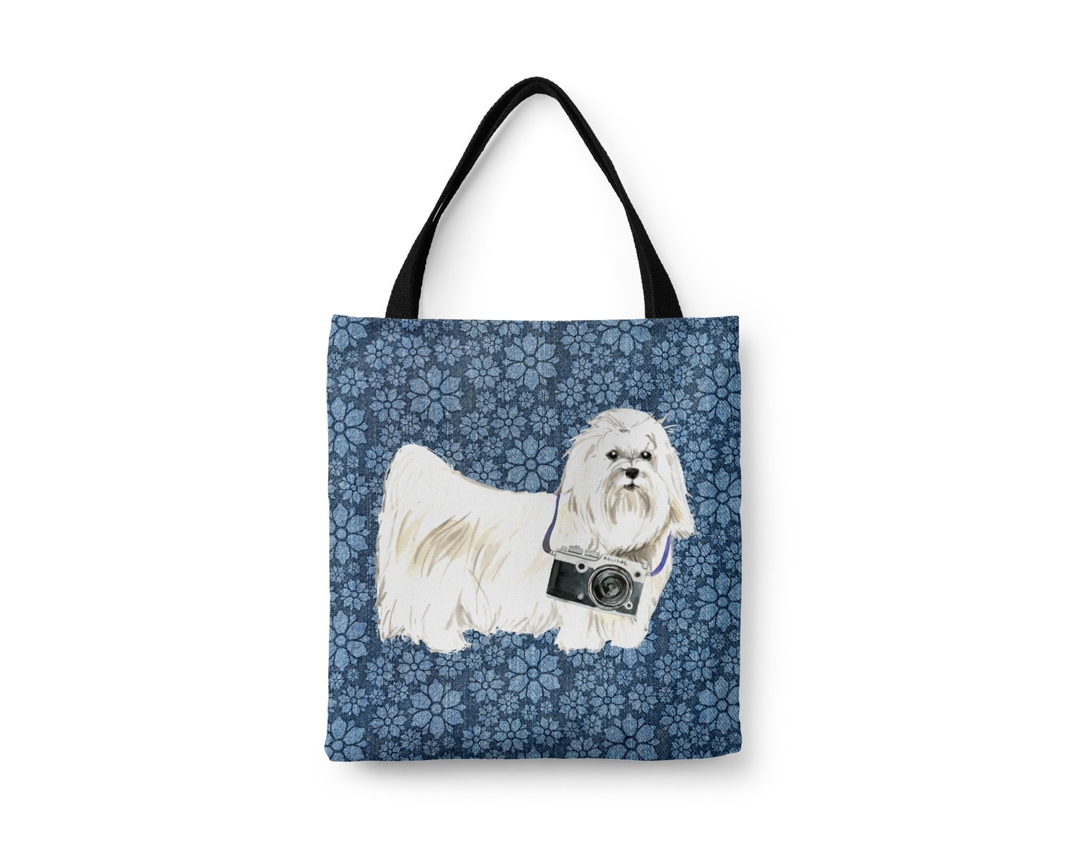 Maltese Dog Denim Style Tote Bag 9 Maltese Dog Denim Style Tote Bag - Image 7