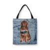 denim dogs tote newfoundland faded ephemera denim front view white