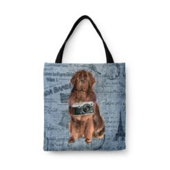Newfoundland Dog Denim Style Tote Bag