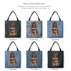 Newfoundland Dog Denim Style Tote Bag 29 denim dogs tote newfoundland variations