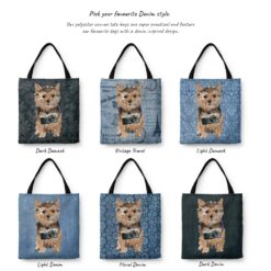 Norfolk Terrier Dog Denim Style Tote Bag 29 denim dogs tote norfolk terrier variations