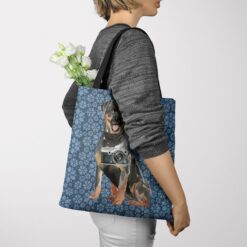 Rottweiler Dog Denim Style Tote Bag 36 denim dogs tote rottweiler daisy denim tote woman jumper view