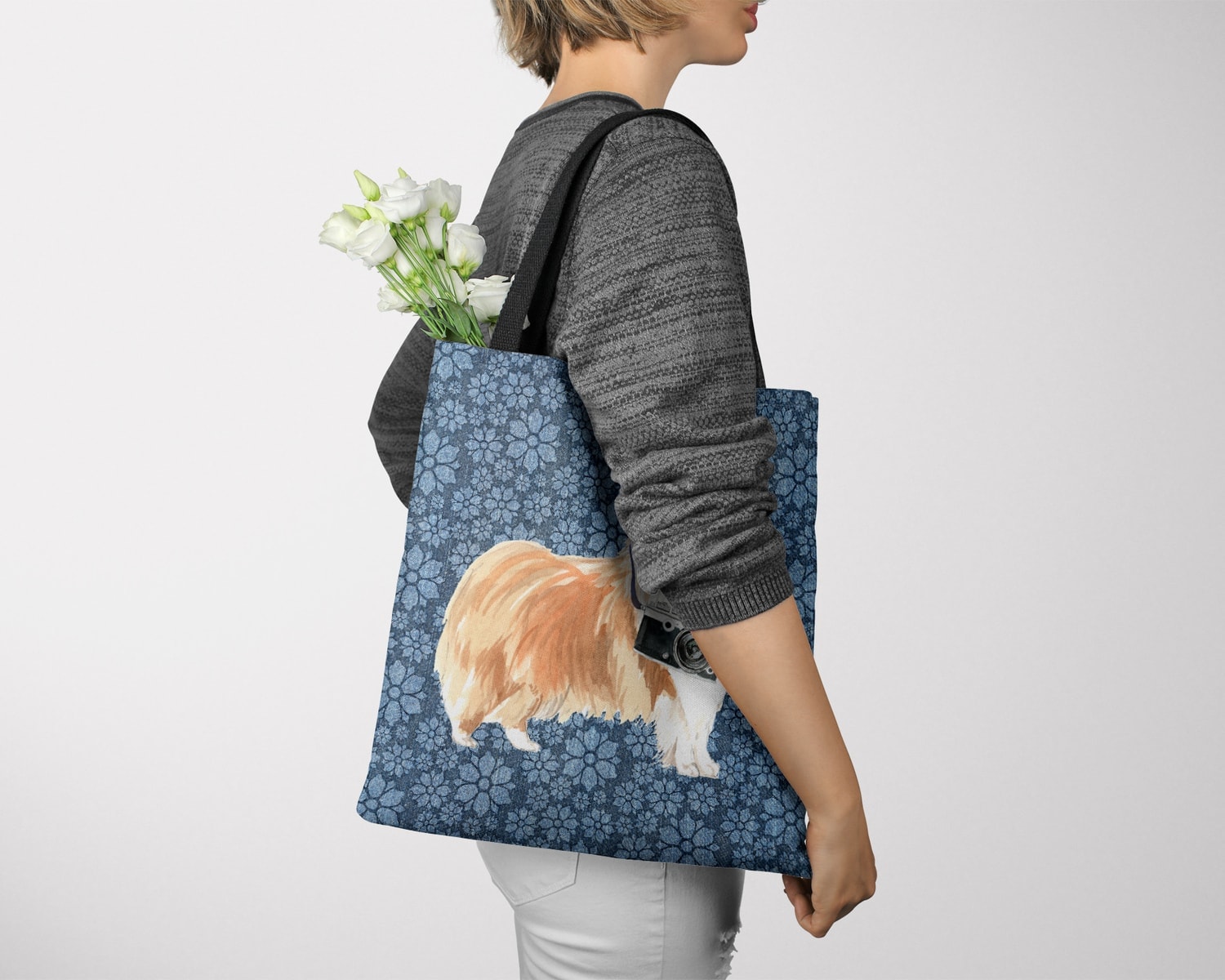 Rough Collie Dog Denim Style Tote Bag 11 Rough Collie Dog Denim Style Tote Bag - Image 9