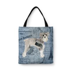 Schnauzer Dog Denim Style Tote Bag