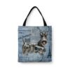denim dogs tote scottish terrier faded ephemera denim front view white