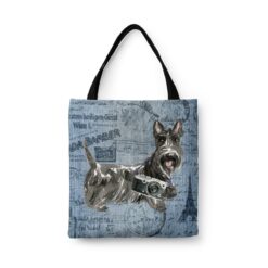 Scottish Terrier Dog Denim Style Tote Bag