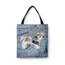 Shih tzu Short hair Dog Denim Style Tote Bag
