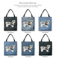 Shih tzu Short hair Dog Denim Style Tote Bag 29 denim dogs tote shih tzu short hair variations