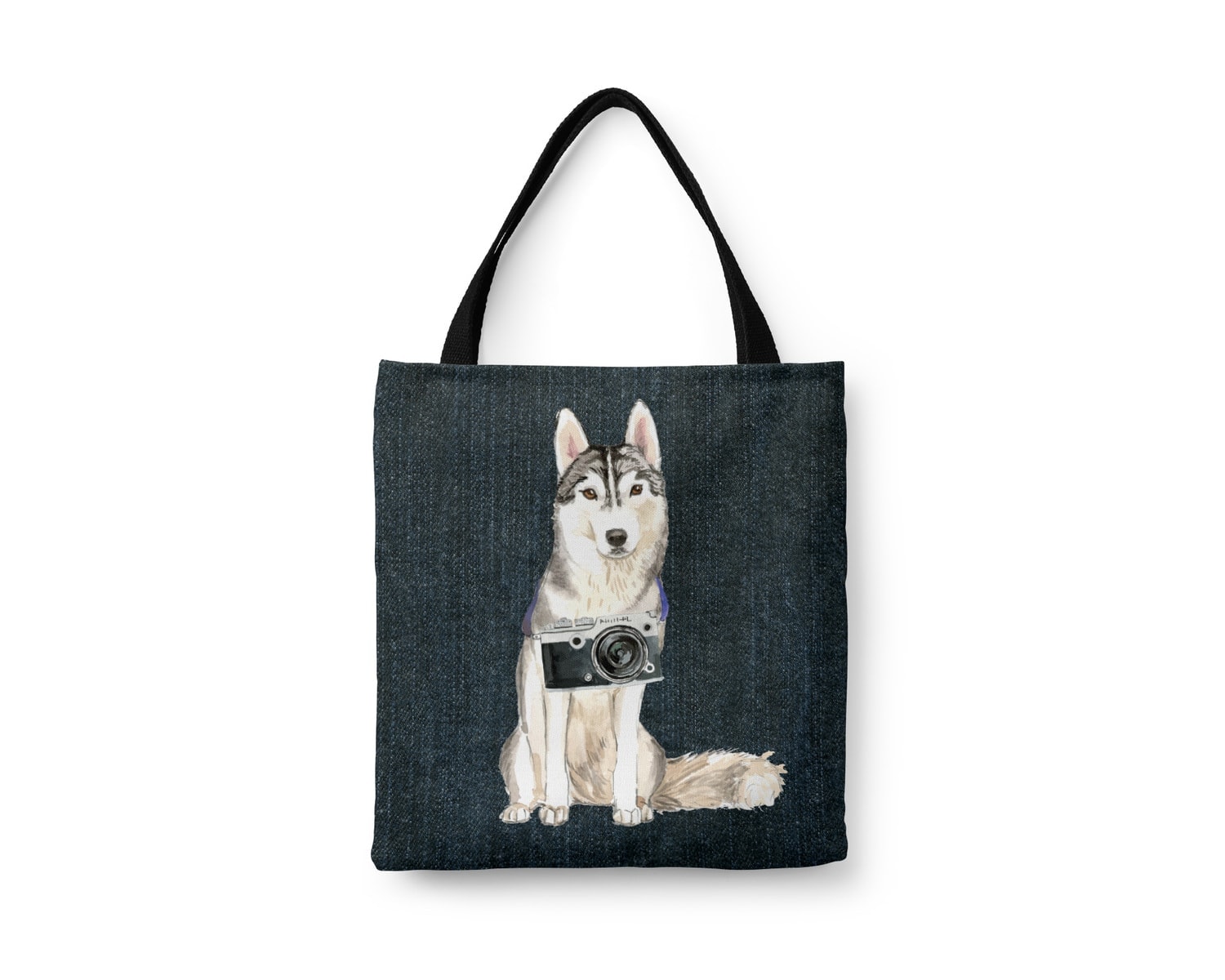 Siberian Husky Dog Denim Style Tote Bag 8 Siberian Husky Dog Denim Style Tote Bag - Image 6