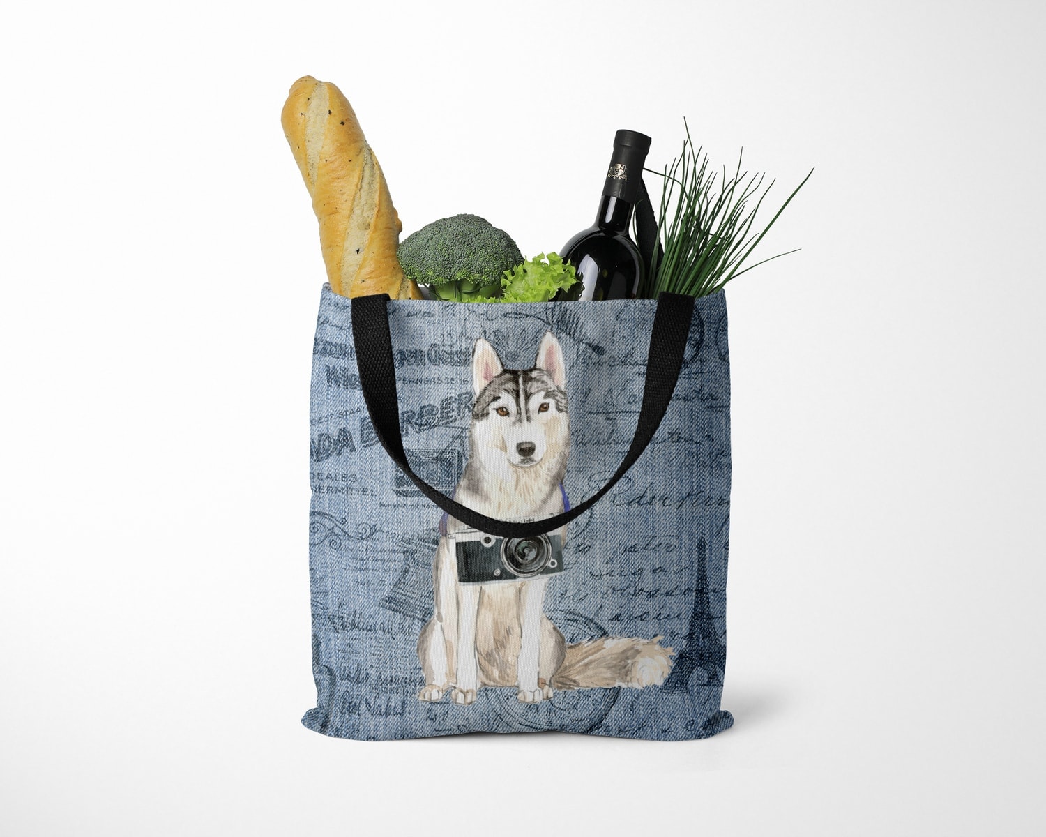 Siberian Husky Dog Denim Style Tote Bag 14 Siberian Husky Dog Denim Style Tote Bag - Image 12
