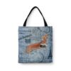 denim dogs tote tan dachshund faded ephemera denim front view white