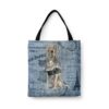 Weimaraner Dog Denim Style Tote Bag 1 denim dogs tote weimaraner faded ephemera denim front view white