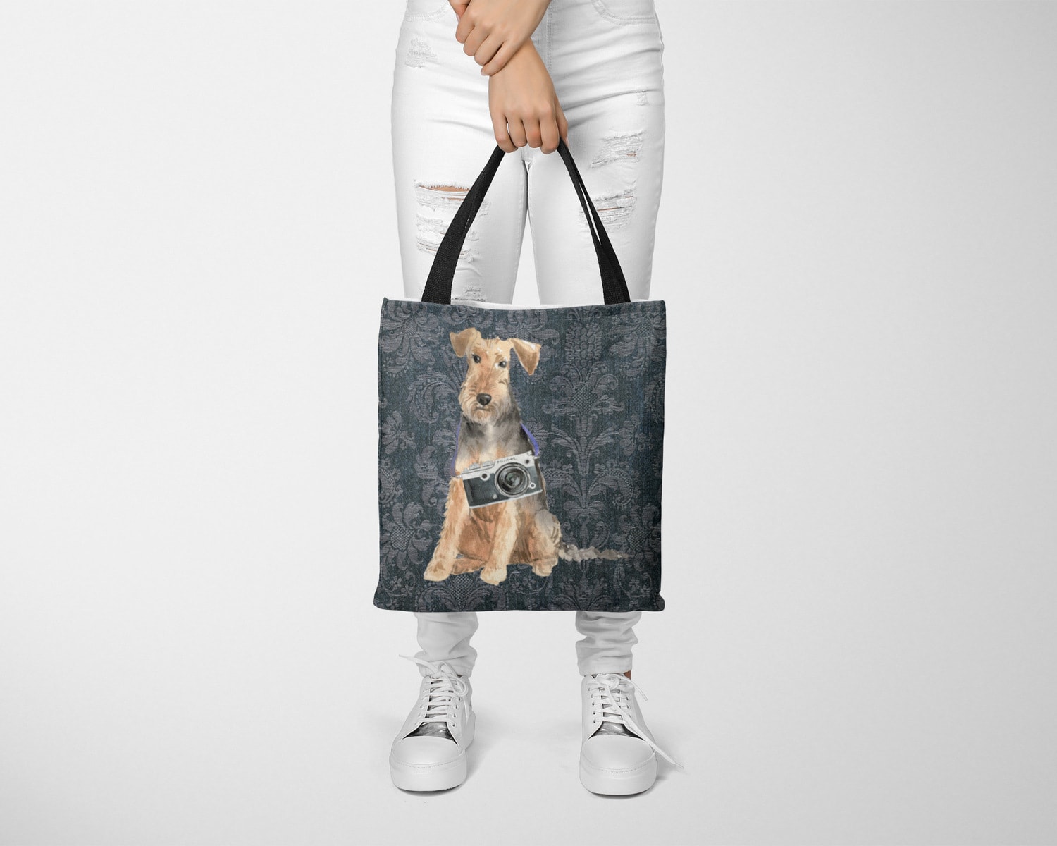 Welsh Terrier Dog Denim Style Tote Bag 12 Welsh Terrier Dog Denim Style Tote Bag - Image 10