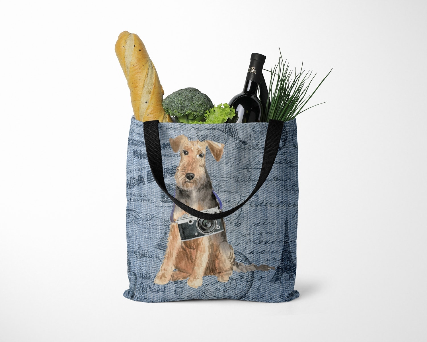 Welsh Terrier Dog Denim Style Tote Bag 14 Welsh Terrier Dog Denim Style Tote Bag - Image 12
