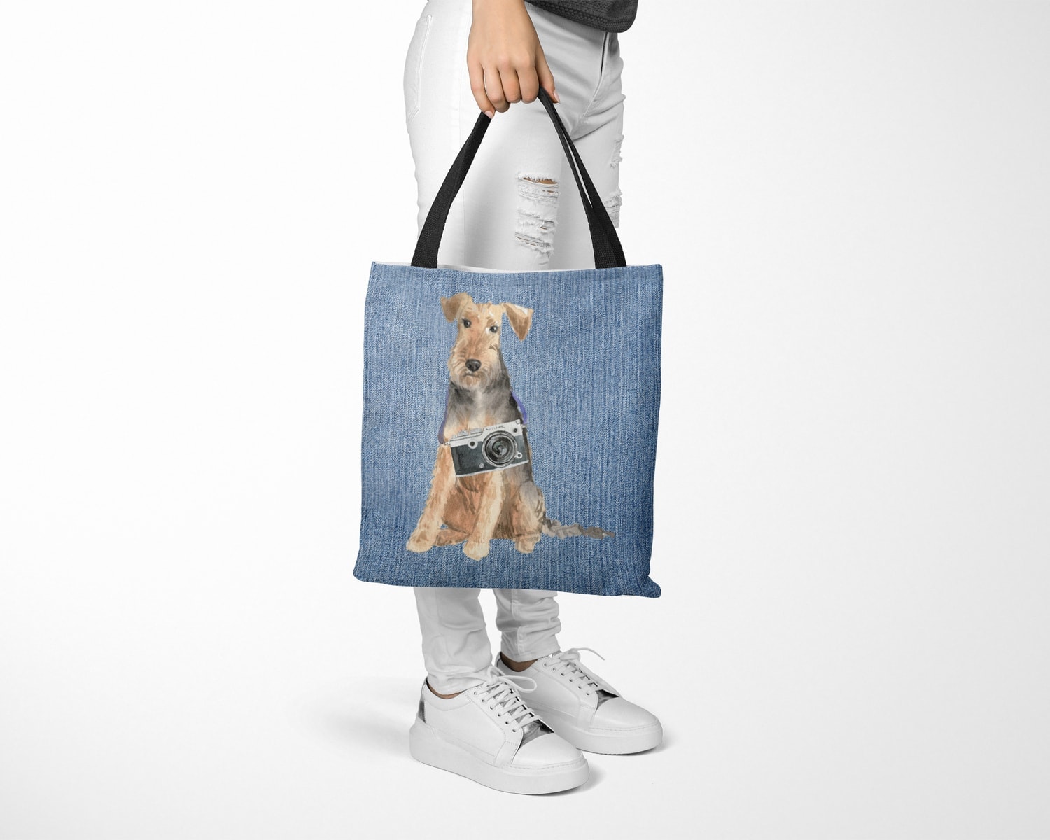 Welsh Terrier Dog Denim Style Tote Bag 15 Welsh Terrier Dog Denim Style Tote Bag - Image 13