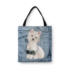 Westie Dog Denim Style Tote Bag