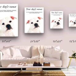 American Staffordshire terrier personalised canvas print - Peeping In Collection - Pre-stretched wall art ready to hang 10 dog paintings canvas american staffordshire terrier canvas size comparison