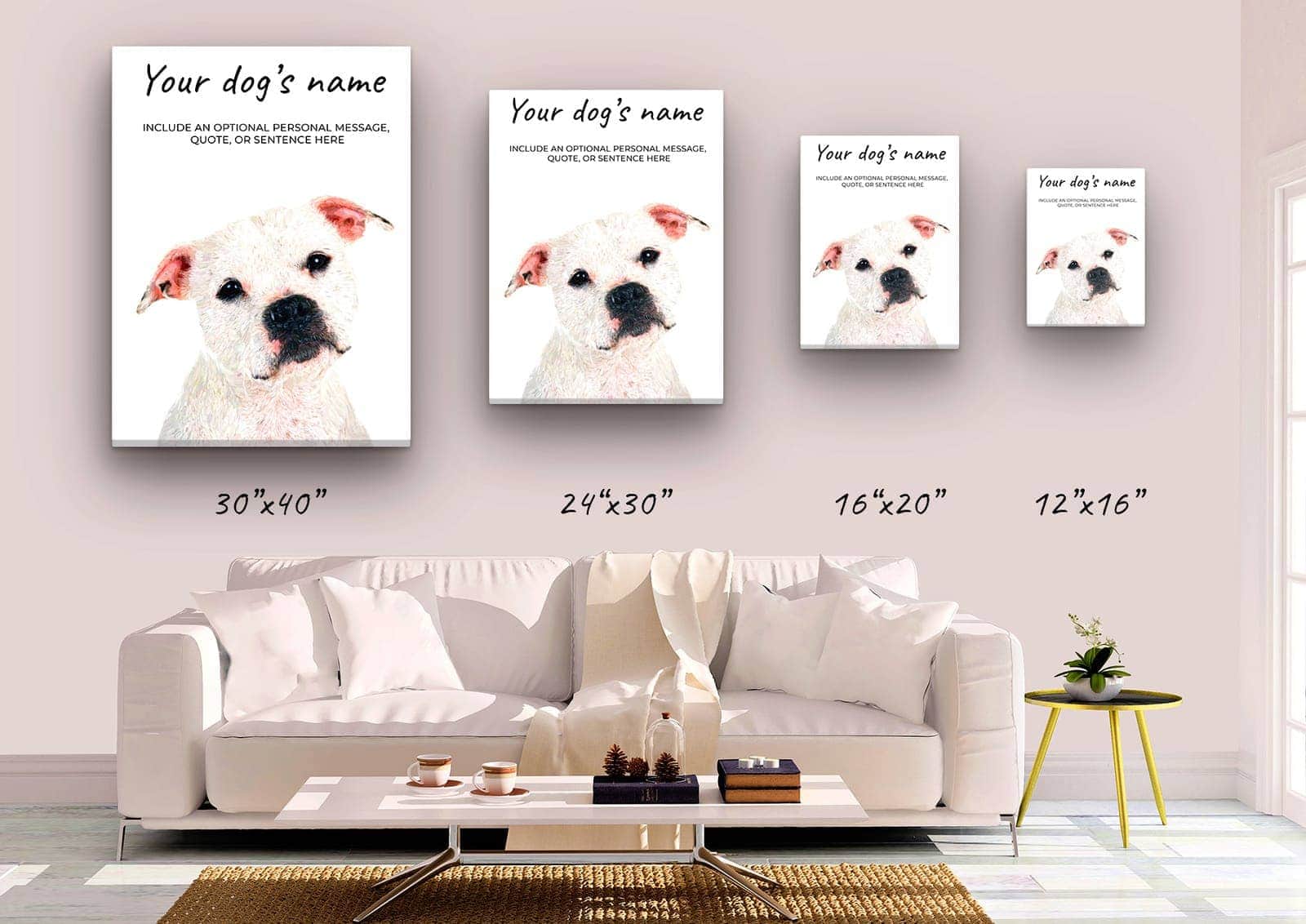 American Staffordshire terrier personalised canvas print - Peeping In Collection - Pre-stretched wall art ready to hang 5 American Staffordshire terrier personalised canvas print - Peeping In Collection - Pre-stretched wall art ready to hang - Image 3
