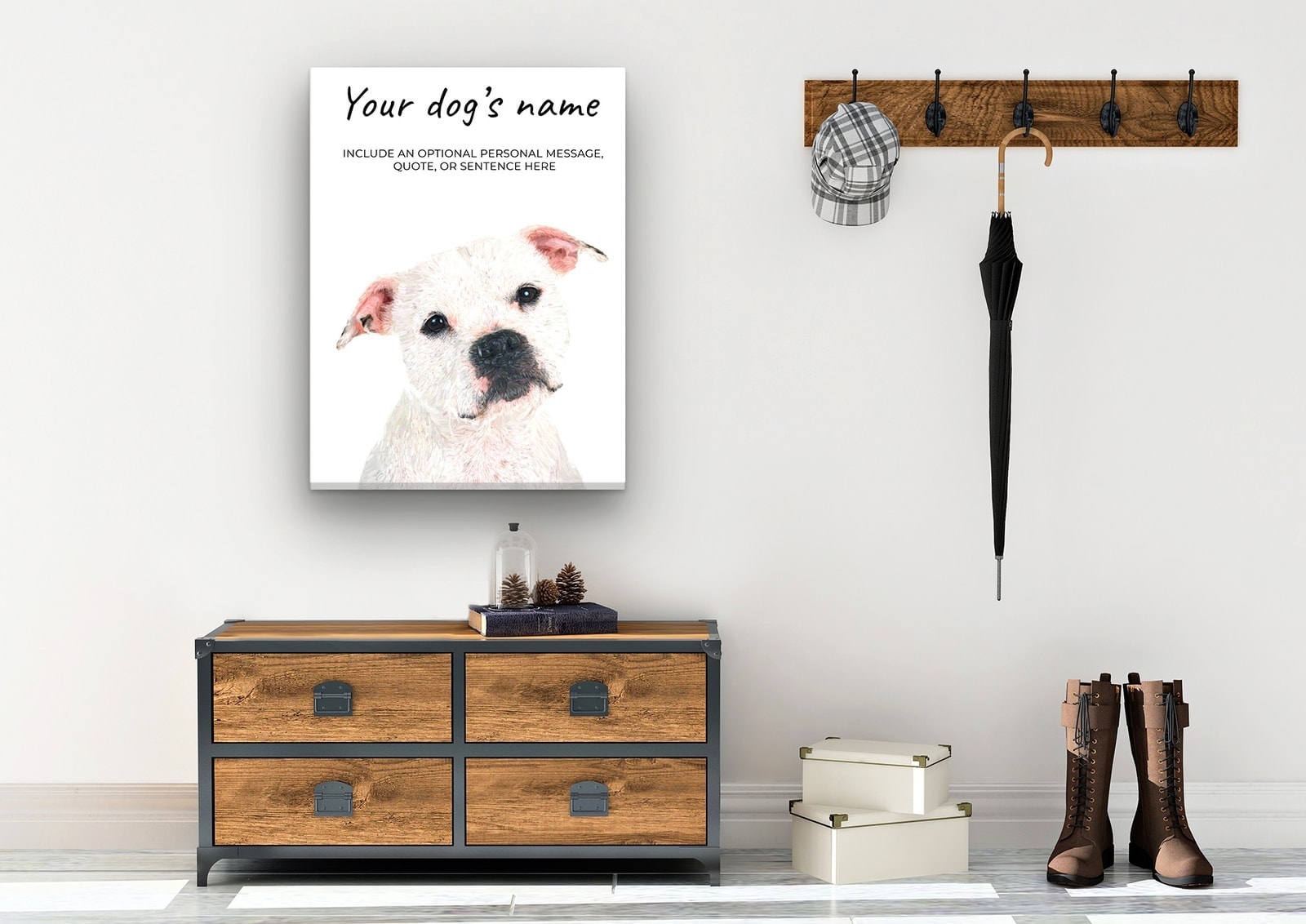 American Staffordshire terrier personalised canvas print - Peeping In Collection - Pre-stretched wall art ready to hang 6 American Staffordshire terrier personalised canvas print - Peeping In Collection - Pre-stretched wall art ready to hang - Image 4