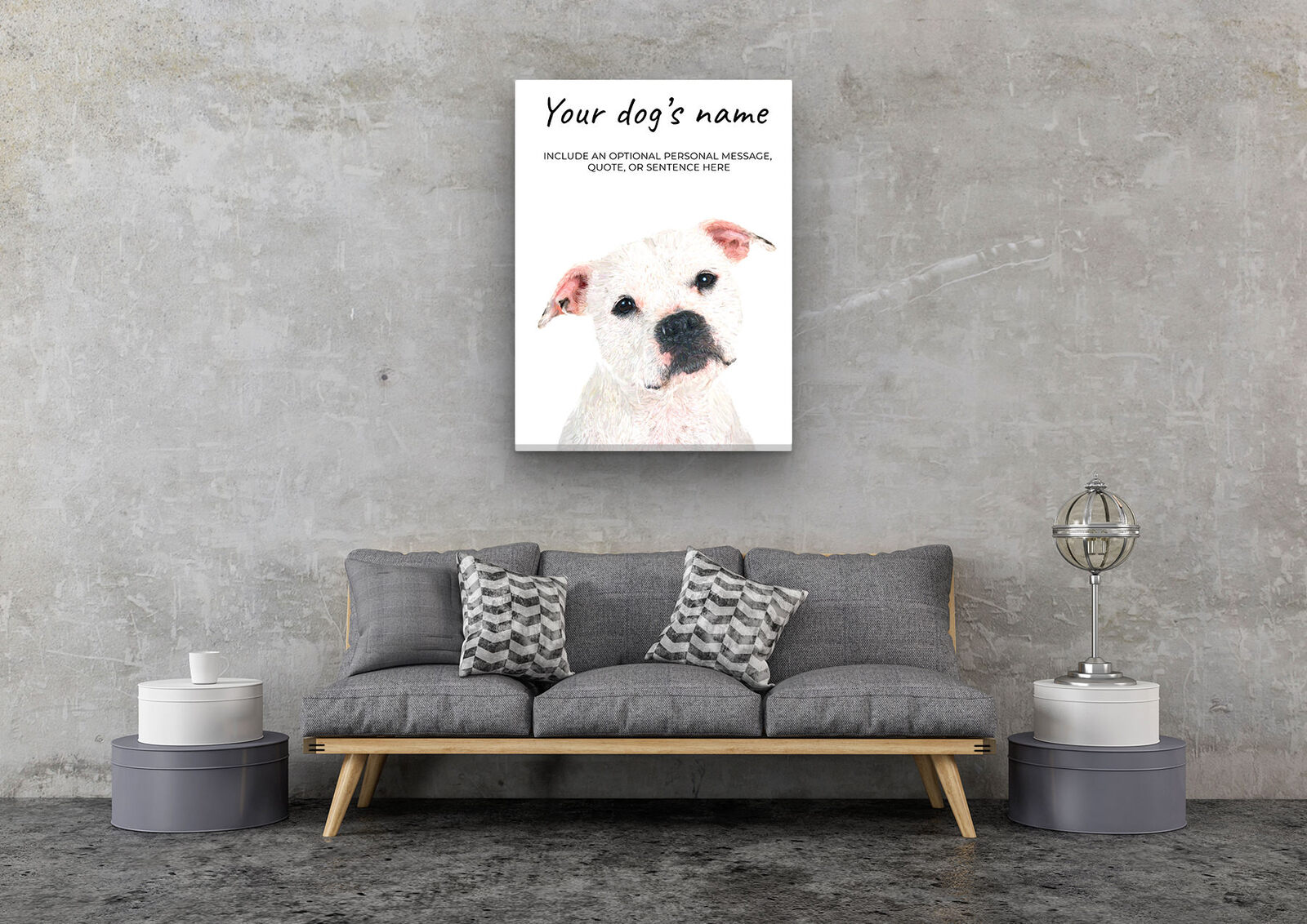 American Staffordshire terrier personalised canvas print - Peeping In Collection - Pre-stretched wall art ready to hang 7 American Staffordshire terrier personalised canvas print - Peeping In Collection - Pre-stretched wall art ready to hang - Image 5