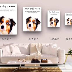 dog paintings canvas australian shepherd canvas size comparison