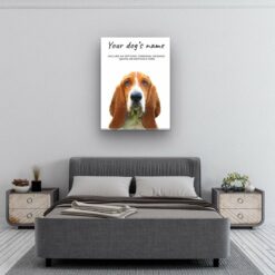 Basset Hound personalised canvas print - Peeping In Collection - Pre-stretched wall art ready to hang 9 dog paintings canvas basset hound bedroom