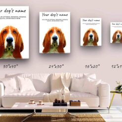 Basset Hound personalised canvas print - Peeping In Collection - Pre-stretched wall art ready to hang 10 dog paintings canvas basset hound canvas size comparison