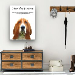 Basset Hound personalised canvas print - Peeping In Collection - Pre-stretched wall art ready to hang 11 dog paintings canvas basset hound hall