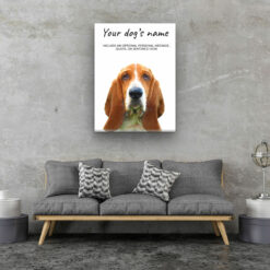 Basset Hound personalised canvas print - Peeping In Collection - Pre-stretched wall art ready to hang 12 dog paintings canvas basset hound living room