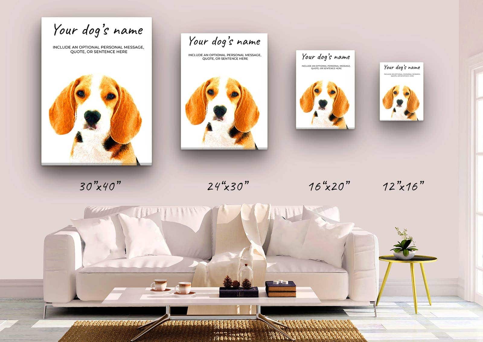 Beagle personalised canvas print - Peeping In Collection - Pre-stretched wall art ready to hang 5 Beagle personalised canvas print - Peeping In Collection - Pre-stretched wall art ready to hang - Image 3