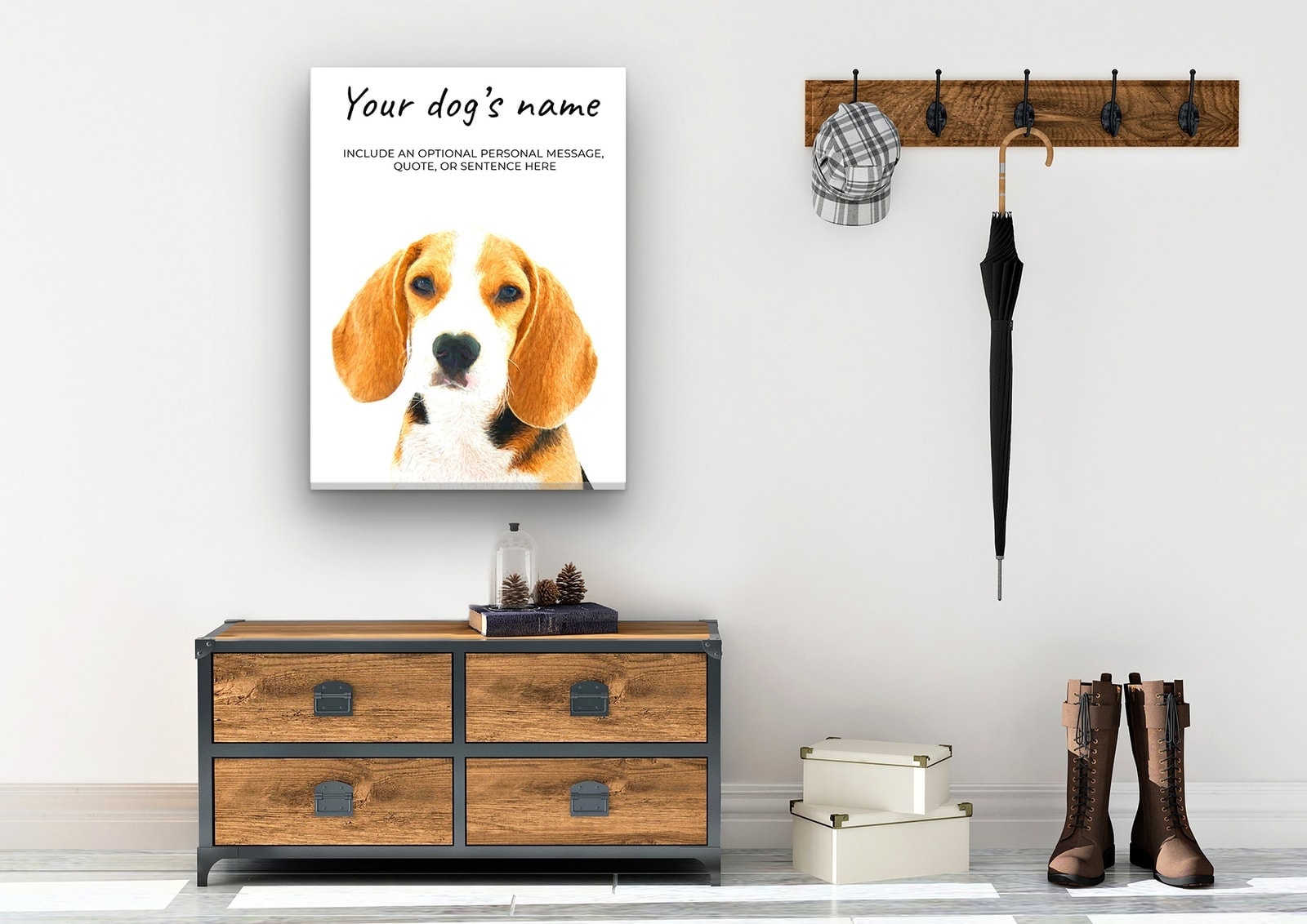 Beagle personalised canvas print - Peeping In Collection - Pre-stretched wall art ready to hang 6 Beagle personalised canvas print - Peeping In Collection - Pre-stretched wall art ready to hang - Image 4