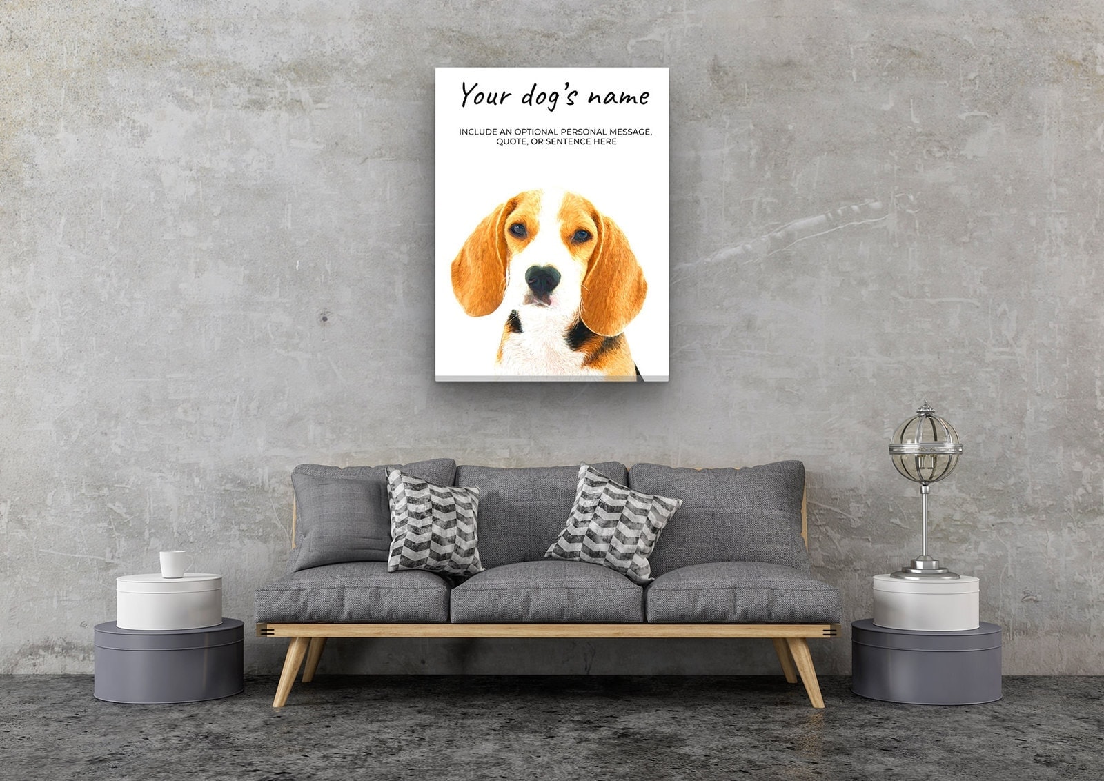 Beagle personalised canvas print - Peeping In Collection - Pre-stretched wall art ready to hang 7 Beagle personalised canvas print - Peeping In Collection - Pre-stretched wall art ready to hang - Image 5